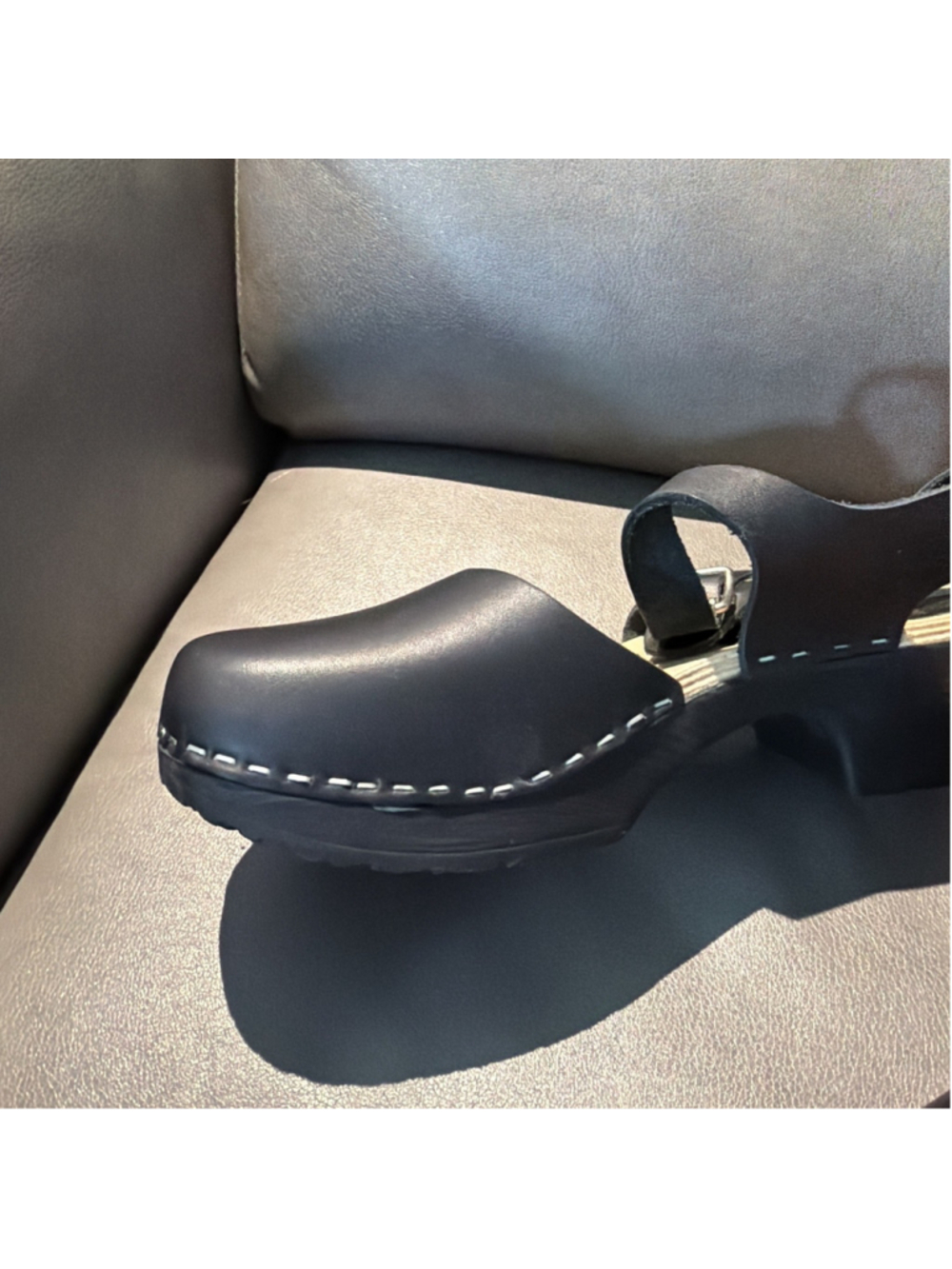 WOMEN’S LOTTA’S CLOG SANDALS SWEDEN STOCKHOLM BLACK LEATHER SIZE 39 EU - Picture 5 of 11